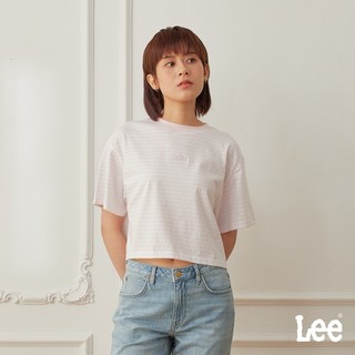 Lee 小LOGO條紋短版寬鬆短T 女 LB502050957