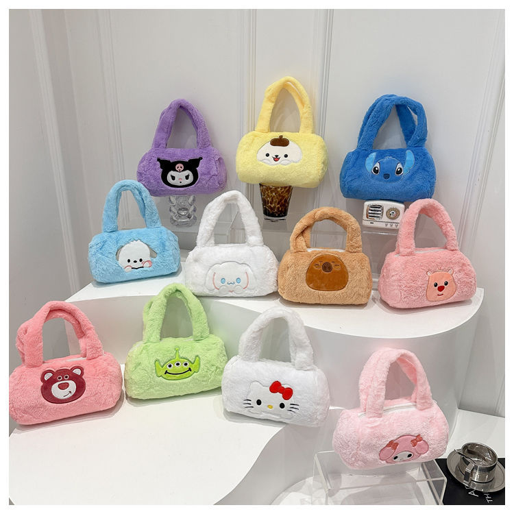 mori🎀mori日系ins卡通手提包手提包超萌女可愛少女外出通勤百搭毛絨