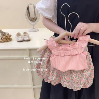 Mimo⭐女童夏裝款套裝寶寶韓系夏季兒童背心短褲兩件套
