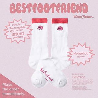 【GSELECT】Best Foot Friend Hedgehog 刺蝟 可愛 圖案 長襪 襪子 bff