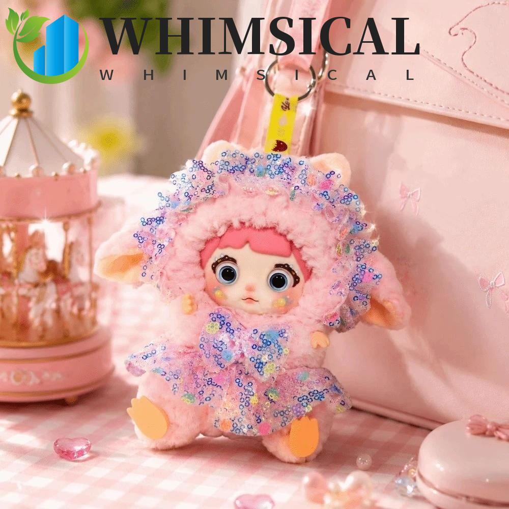 WHIMSICAL 毛絨小羊吊墜,綿羊新年裝飾綿羊毛絨鑰匙扣,精緻閃亮亮片卡哇伊掛飾包掛飾女朋友