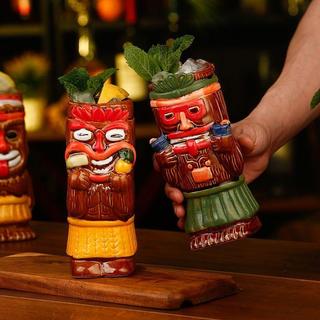 臺灣·出貨】 搞怪造型夏威夷提基杯Tiki杯創意雞尾酒杯磨砂陶瓷酒杯飲料杯創意 創意造型杯子 水杯 送 陶瓷杯 杯子陶瓷