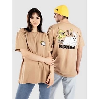 RIPNDIP NO MUSIC NO LIFE TEE 駝色 短袖T恤 中指貓 台灣總代理-ALL