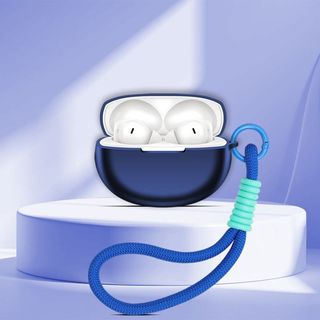 新OPPO Enco Air5 Pro藍牙耳機殼 防摔保護套 OPPO Air5 Pro耳機殼 純色矽膠軟殼 附編織掛繩