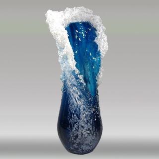 New Ocean Wave Resin Vase, Ocean Blue Flower Vase Decoration