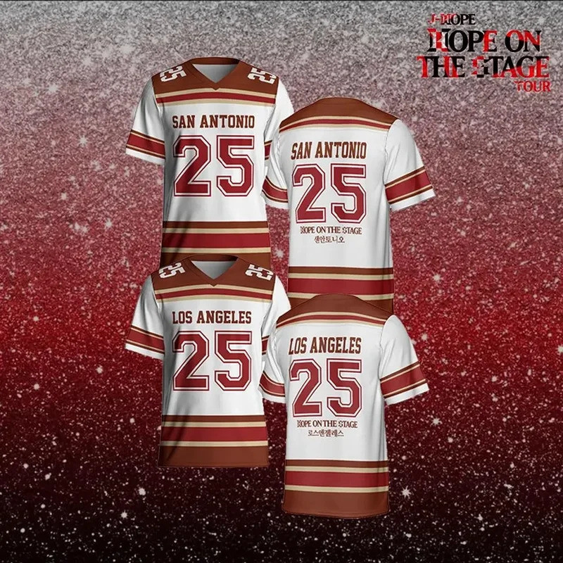 2025男女時尚V領短袖T恤希望舞台運動服J-Hope Tour Stage Hope World Tour Jerse