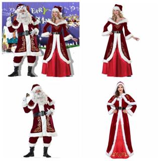 ELMER1 聖誕老人角色扮演服裝帽子連衣裙聖誕角色扮演布創意披肩襪子手套女晚禮服拍照道具