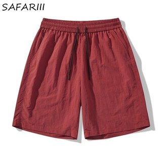 本格先生9361位熟客優惠📊 【SAFARIII】夏季冰絲短褲男情侶輕薄透氣寬鬆百搭純色潮流運動五分褲 男士短褲 夏季短