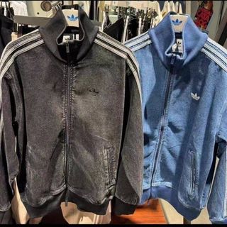 正品代購 Adidas 三葉草 Firebird 單寧牛仔外套 水洗灰 火鳥系列牛仔外套 情侶款 純棉 復古休閒水洗外套