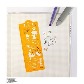 日本限定 輕鬆畫出 史努比 開學必備文具 模板 尺 書籤 手帳必備 PEANUTS SNOOPY 嘻嘻日貨🐾