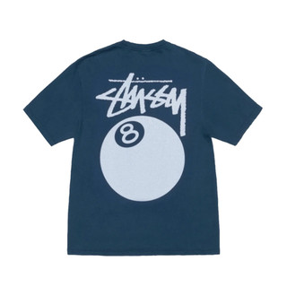[FLOMMARKET] Stüssy 8 Ball Pig Dyed Tee 8號球 水洗短T 藍色