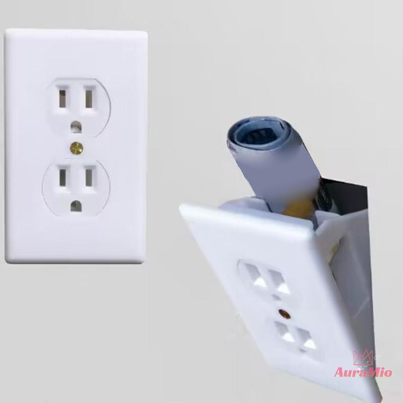 [AuraMio] 偽裝插座盒錢保險箱鑰匙現金隱藏存儲創意容器隱藏物品現貨防止強盜/盜賊新