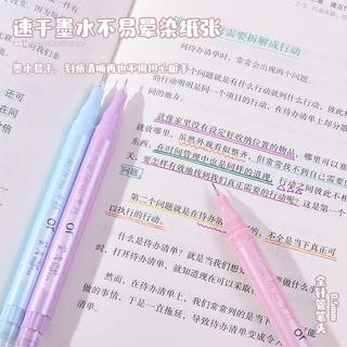 夏日繽紛價⭐CHOSCH超時中性筆熒光筆兩用大容量做筆記專用彩色記號筆劃重點