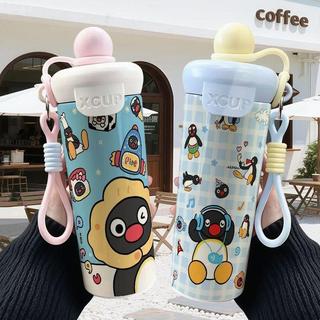 🎀台灣出貨🎀 企鵝家族週邊 pingu企鵝周邊 保溫杯 不鏽鋼保溫杯 吸管水杯 大容量咖啡杯 ins風貼畫 格學生高