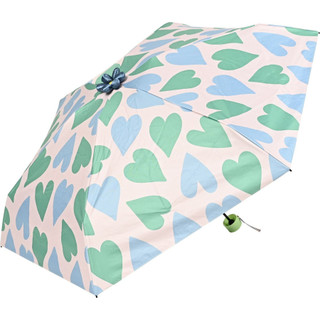 日本 assa 完全遮光UV100%花花遮陽雨傘/ Heart Light Blue eslite誠品