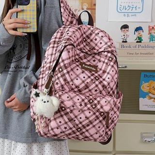 🎒星星印花後背包 女生大容量雙肩包 韓版旅行背包 通勤書包 學生後背包 校園背包 潮流休閒背包 百搭後背包女 出遊背包