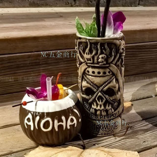 【實惠好用】酒吧酒館提基殭屍骷髏杯Tiki杯創意杯子陶瓷冰沙杯提基殭屍骷髏杯