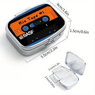 ✨臺灣出貨✨復古磁帶 MixTape 便攜小藥盒 分格金屬隨身收納盒