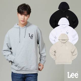 Lee 設計LOGO帽T 男女適穿 白色 米色 灰色 黑色 LB411048