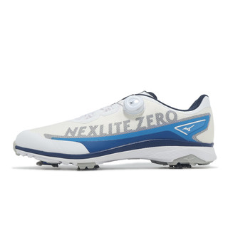 Mizuno 高爾夫球鞋 Nexlite Zero IG Boa 男鞋 白藍 寬楦 旋鈕 美津濃 51GM2380-18