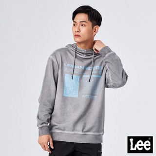 Lee 科技感長袖帽T 男 Urban Riders 銀河灰LL210333007