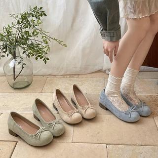 『Shoes oF Lady』新款春夏季甜美時尚淺口單鞋女鞋鞋子 瑪麗珍鞋女鞋 一腳蹬蝴蝶結圓頭新款鞋子
