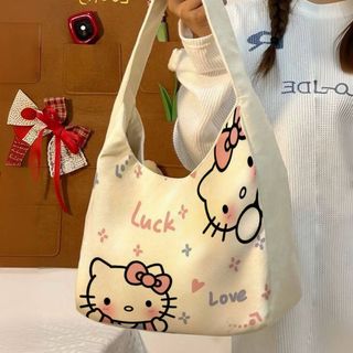 🔥精品好物🔥經濟實惠且有品位的生日禮物：Hello Kitty包，冬季開學新款Hello Kitty卡通帆布包。