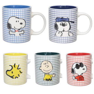 嘻嘻日貨🐾 現貨 日本限定 SNOOPY 史努比 歐拉夫 查理布朗 胡士託 陶瓷 格紋 馬克杯 禮盒 情人節禮物
