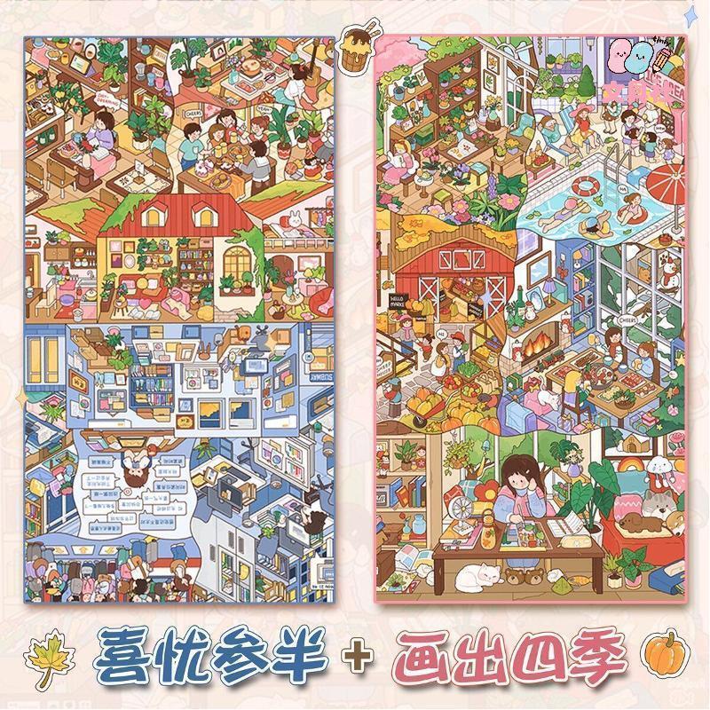 【新品】  朝釉9.0 造景貼紙 特油亮膜 立體微縮場景貼紙 學生解壓手帳貼畫玩具 @叁年二班8/21