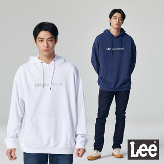 Lee Natural Blue寬鬆帽T 男 白色 丈青 MODERN LB330012