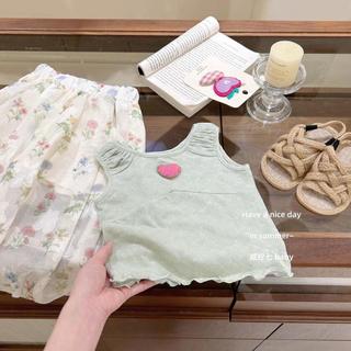 Mimo⭐女童夏季愛心無袖上衣背心甜美可愛百搭上衣