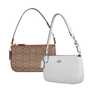 COACH Nolita 19浮雕馬車LOGO印花PVC拉鍊手提肩背麻將包(二色)