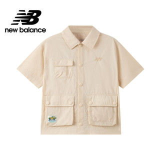 【New Balance】 NB 童裝短袖口袋上衣 中性 杏黃色 7HF2111WBEI