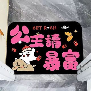 發財暴富水晶絨入戶地墊玄關門口地墊水晶絨家居耐磨吸水地墊富水晶絨家居墊衛生間走廊20251021