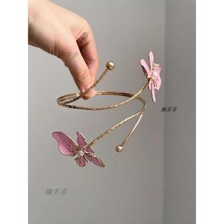 免運⚡️Vintage古著 Enamel color opening design flowers臂環