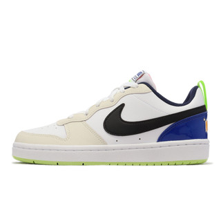 Nike 休閒鞋 Court Borough Low 2 SE GS 白 米白 黑藍 女鞋 大童鞋 FB1394-101
