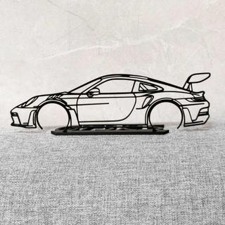 3D保時捷 列印保時捷 保時捷模型 汽車模型 線條保時捷 車模 潮玩模型 客廳擺件 現代擺件 簡約擺件