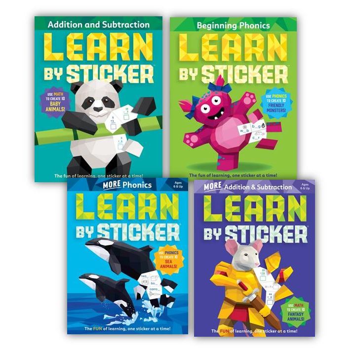 Learn by Sticker Book Set: Sea Animals/Fantasy Animals/Baby Animals/Friendly Monsters (共四冊)/Workman Publishing【禮筑外文書店】