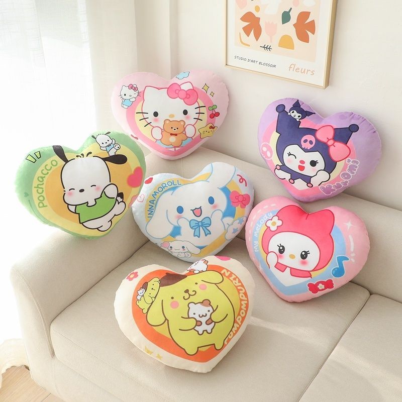 台湾出货💗可愛美樂蒂 抱枕 玉桂狗 庫洛米 玉桂狗 布丁狗 卡通愛心毛絨玩偶 禮物  可爱抱枕 女士抱枕