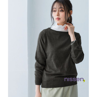 Nissen 大尺碼可洗純棉船領毛衣 修身設計
