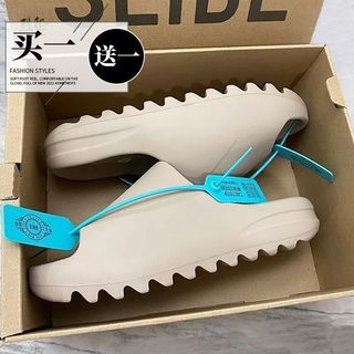 全場免運🔈買一送一侃爺椰子yeezy拖鞋純原女夏季防滑厚底情侶拖鞋男款外穿
