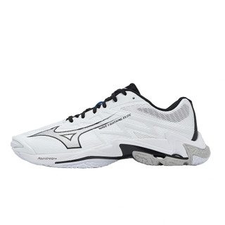Mizuno 美津濃 排球鞋 Wave Lightning Elite 寬楦 男女鞋 白黑 回彈 V1GA2601-51