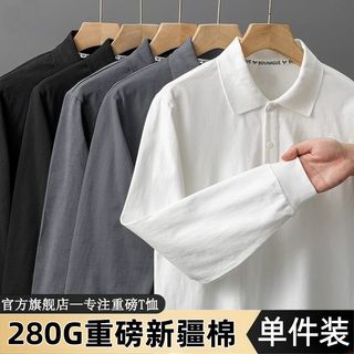 『胖m推薦』日系翻領長袖polo衫男寬鬆百搭美式潮牌潮流學生休閒T恤上衣薄款US