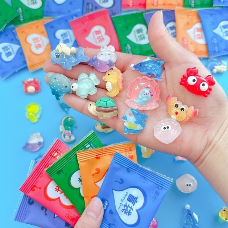 🧸台灣現貨 卡通戒指盲袋 小鴨子盲袋 驚喜盲袋 海洋動物盲袋 夜光盲袋 學生獎勵 禮物飾品 迷你盲袋 袖珍小物 小盲袋