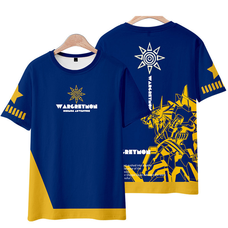 動漫夏季數碼寶貝周邊服裝阿爾法獸阿古庫獸加布獸速乾透氣T恤