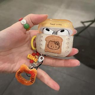 🥝 耳機保護殼 🥝萌系可愛吐司麵包Kitty貓適用蘋果無線藍芽AirPodsPro耳機殼1/2代 蘋果耳機保護殼