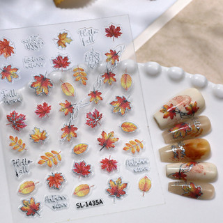 👑南玻萬貼紙👑燙金火紅楓葉指甲貼紙平麵背膠百搭秋冬楓葉diy美甲貼紙飾品 SL款美甲貼紙