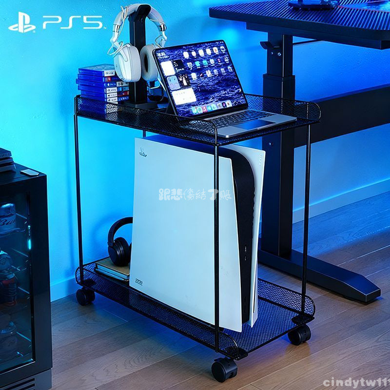 台出🎮│ps5主機支架slim置物架落地PS4電競房小推車可移動家用pro收納架 PS5周邊配件 PS5周邊物料 PS