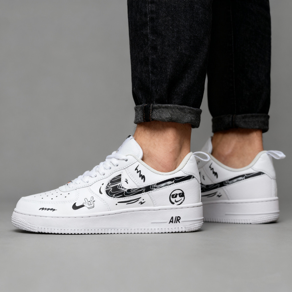 🎯輕氧 Nike Air Force 1 Low 板鞋 休閒鞋 運動鞋 笑脸塗鴉 藝術設計客製款 舒適百搭