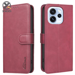 XICCI RFID 遮蔽皮革翻蓋保護套適用於 OPPO Reno 15 15F 14F 13F 11F 商務保護卡槽防